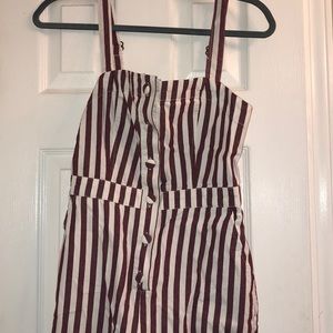 Never worn before maroon and white jumpsuit